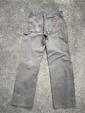 Dickies Olive Green Distressed Carpenter Jeans Sz 31x30